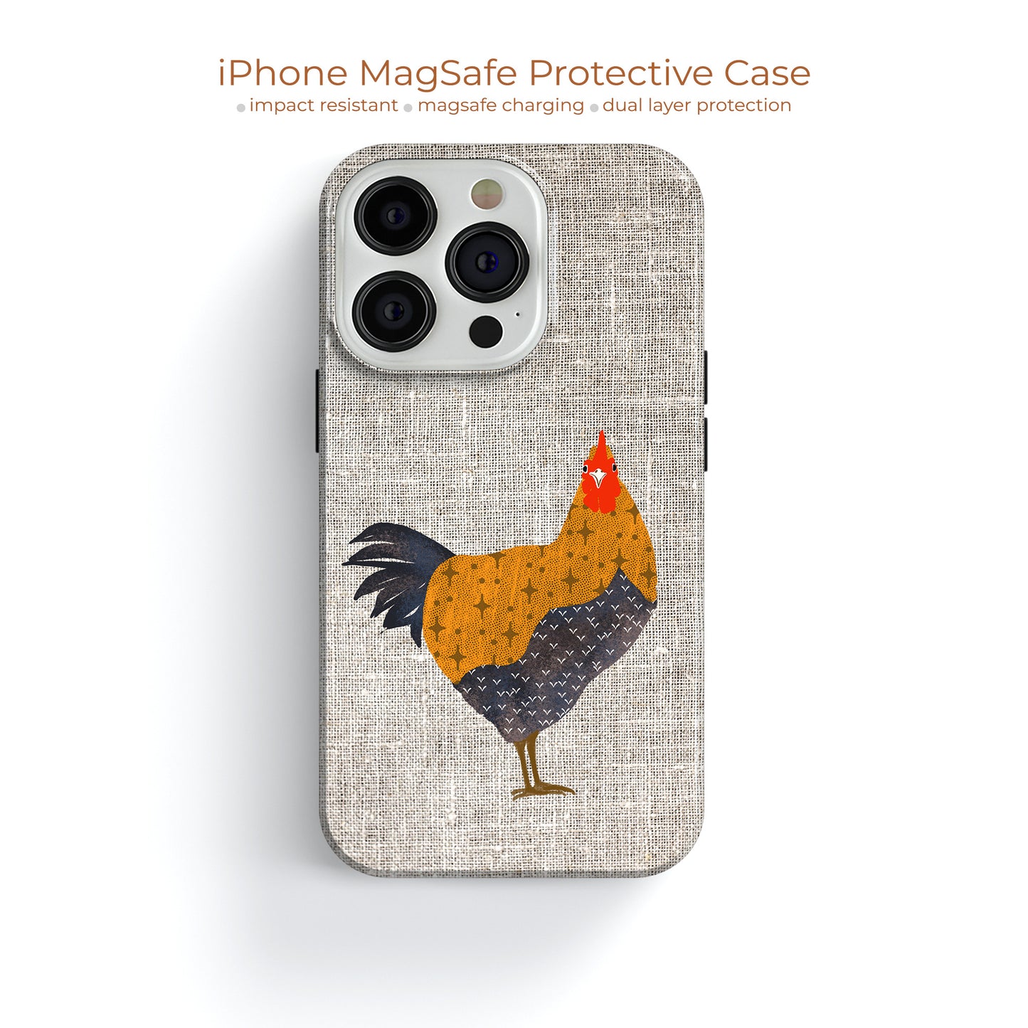 a phone case with a rooster on it