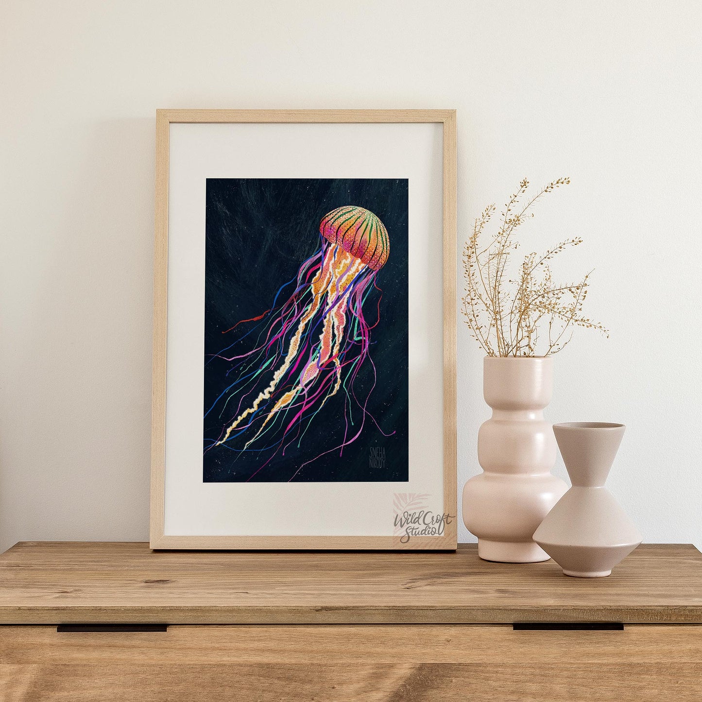 Neon Jellyfish Art Print WS