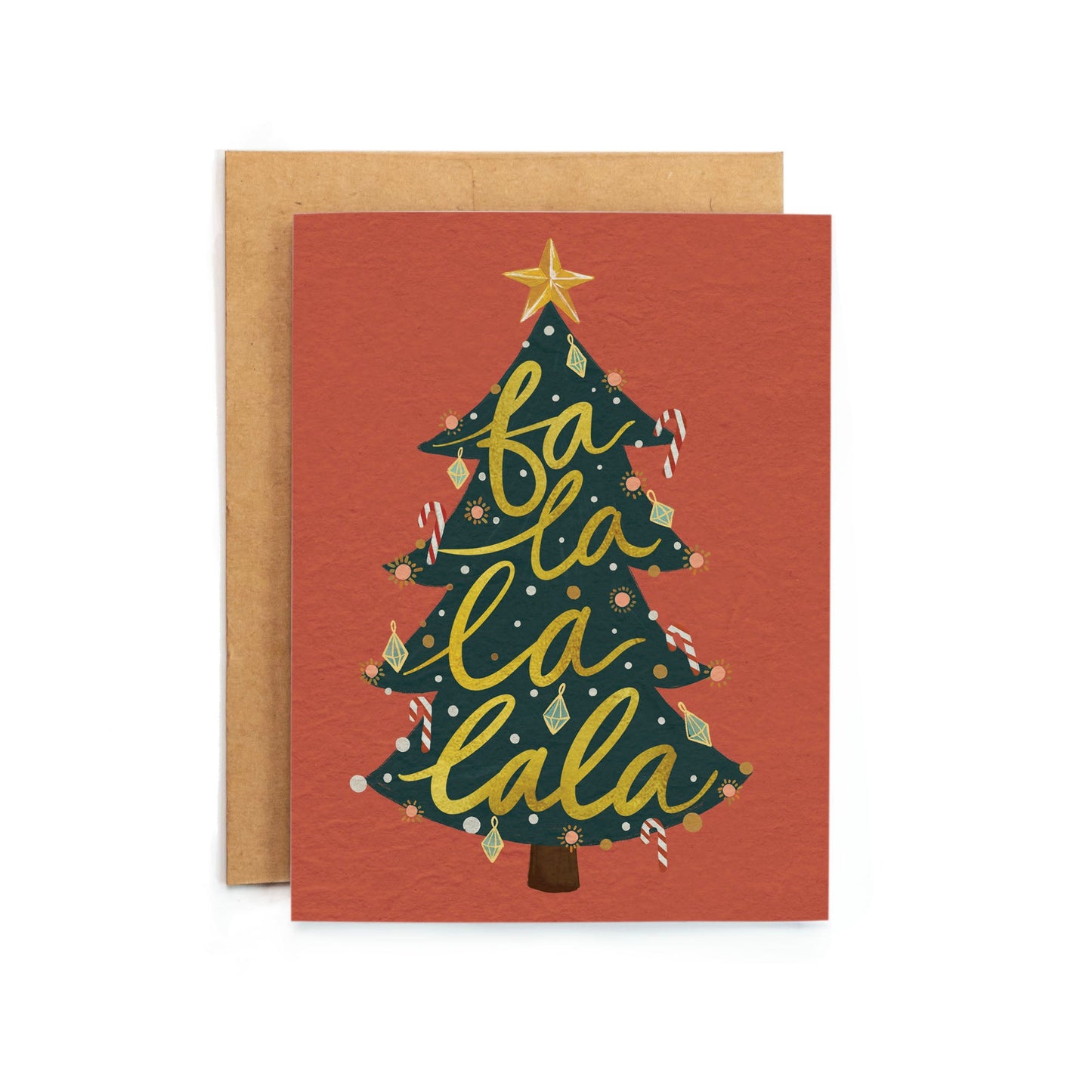 a card with a christmas tree on it