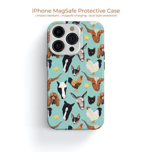 a phone case with a pattern of dogs on it