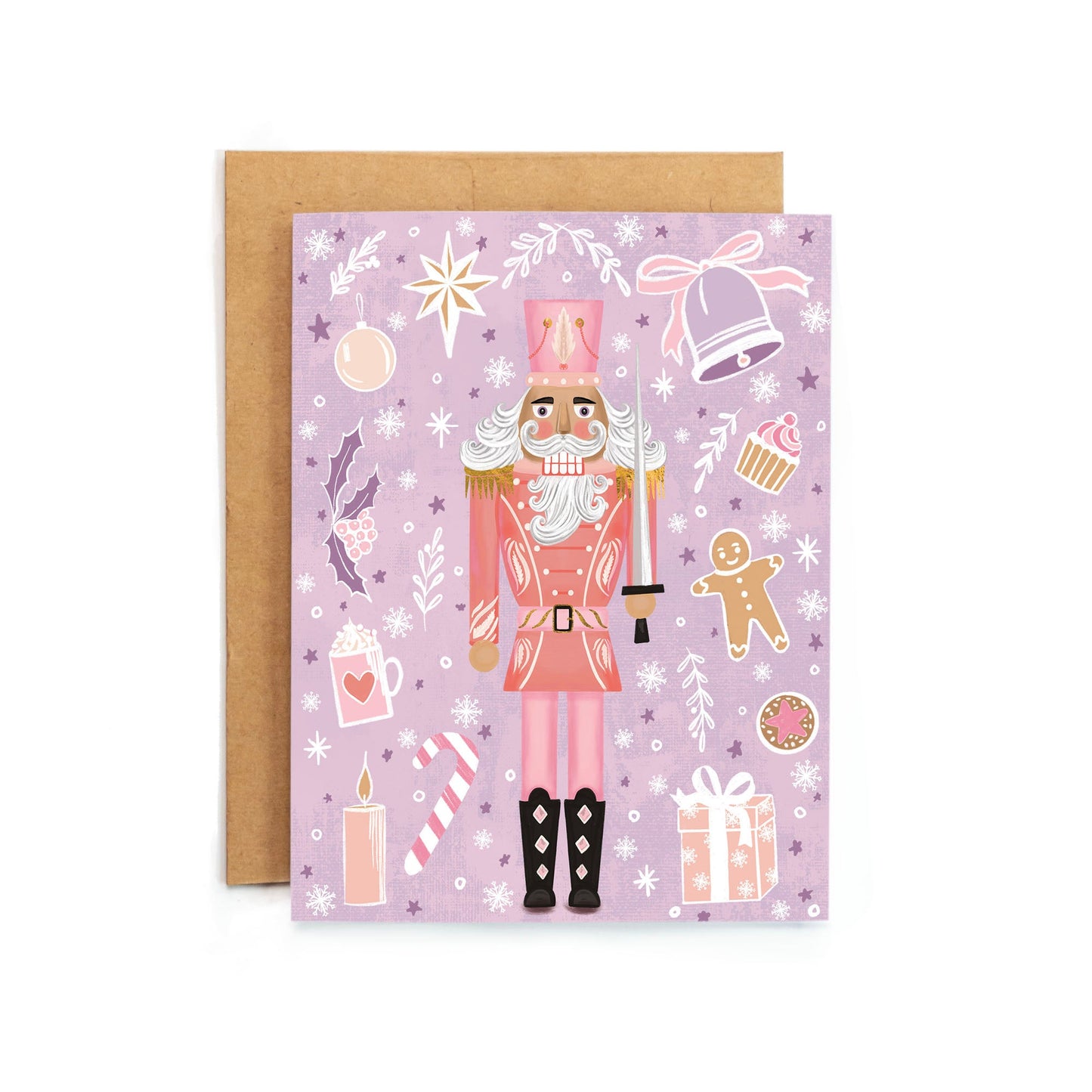 a card with a picture of a nutcracker