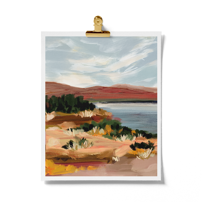 Mountain Lake Landscape Art Print WS