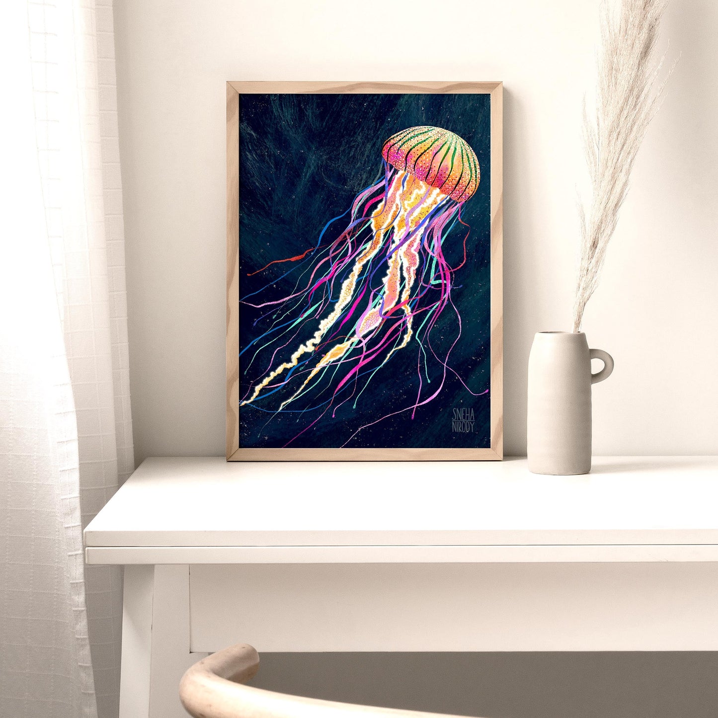 Neon Jellyfish Art Print WS