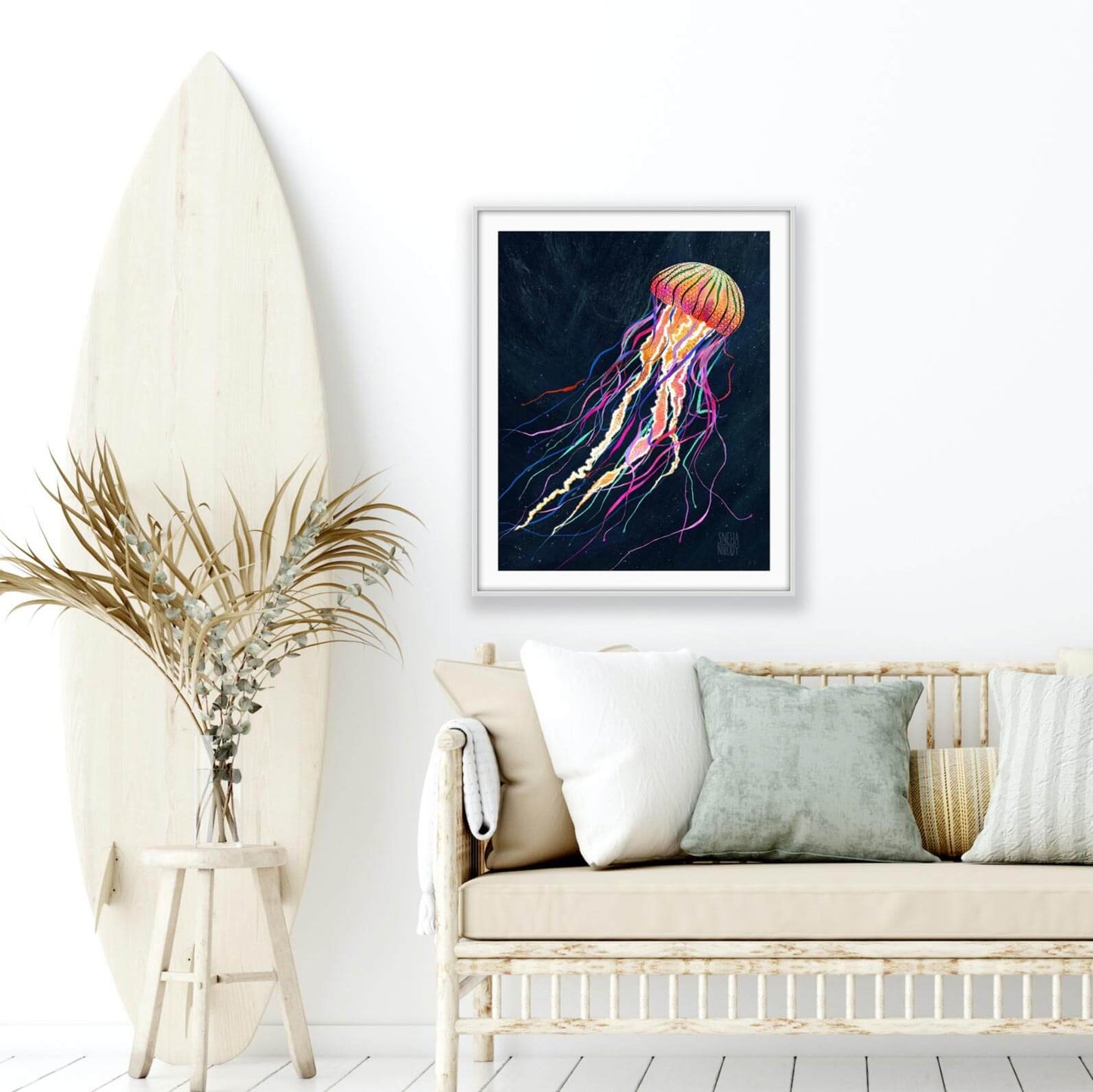 Neon Jellyfish Art Print WS