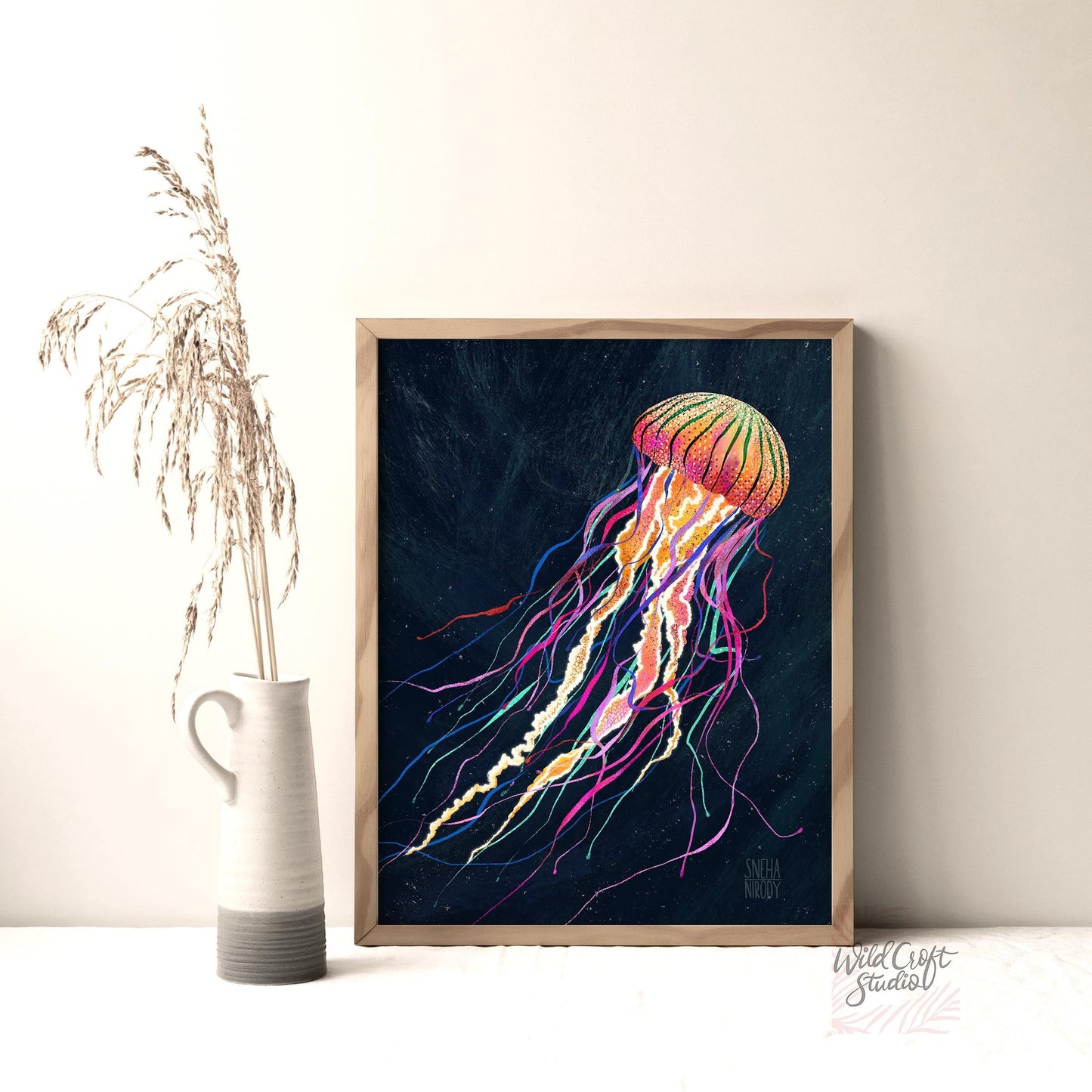 Neon Jellyfish Art Print WS