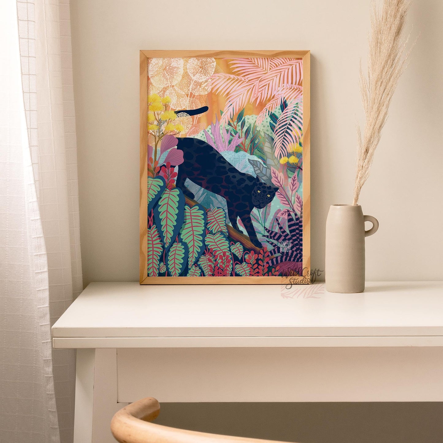 Black Panther in the Jungle Art Print WS