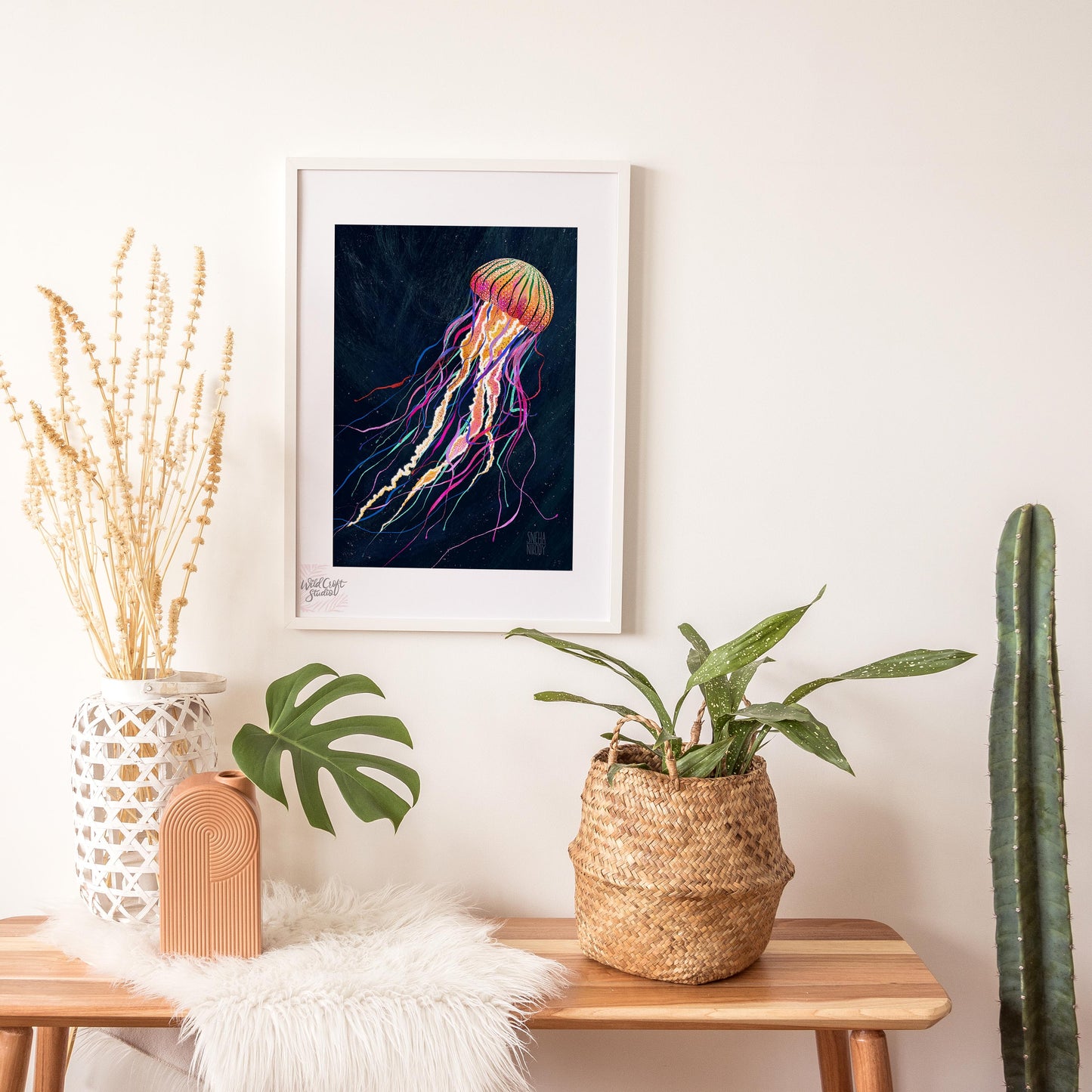 Neon Jellyfish Art Print WS