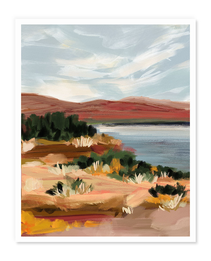 Mountain Lake Landscape Art Print WS