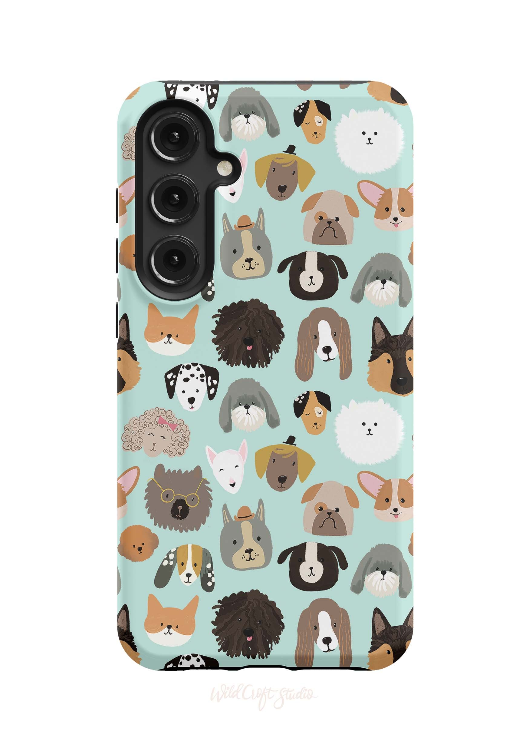 a phone case with dogs on it