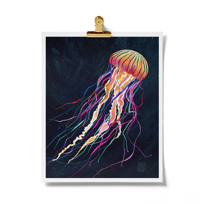 Neon Jellyfish Art Print