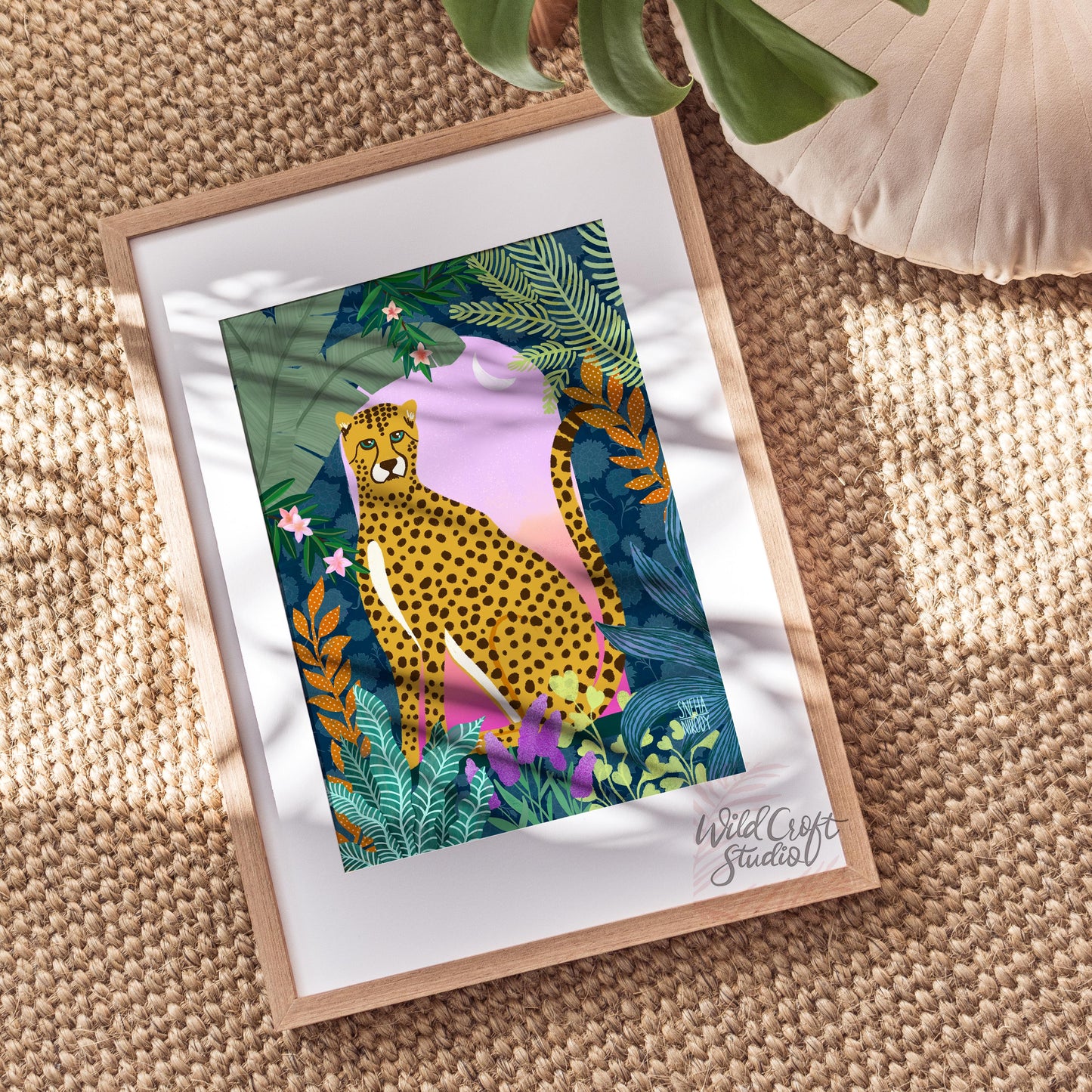 Cheetah at the Window Animal Art Print