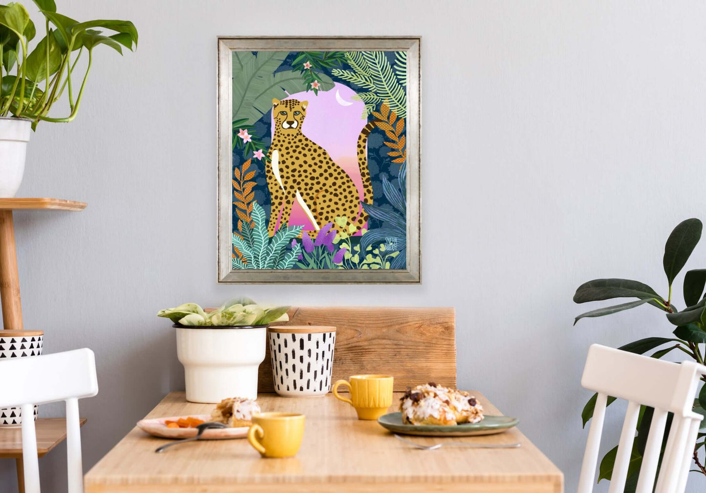 Cheetah at the Window Animal Art Print