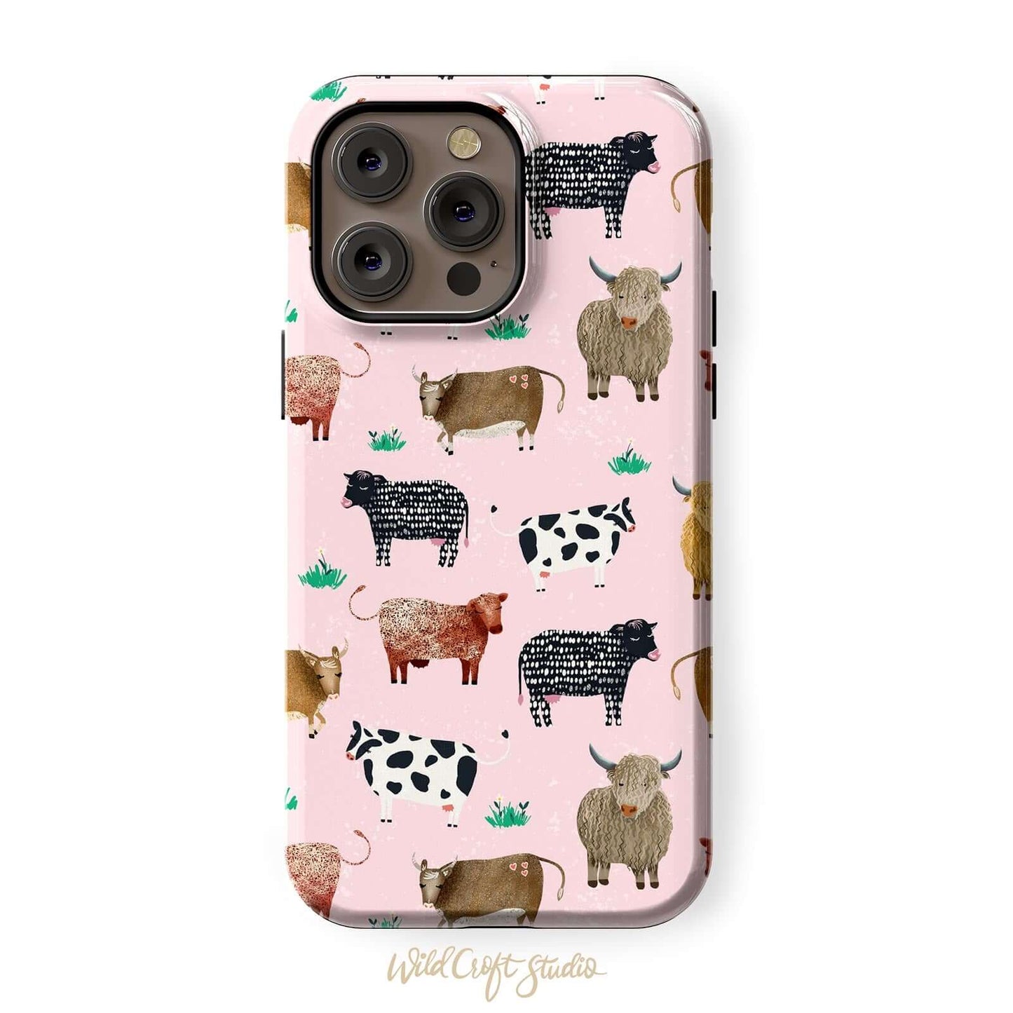 Cute Cow Pink Tough Case for iPhone