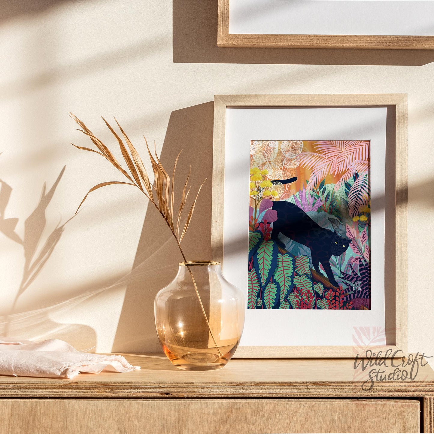 Black Panther in the Jungle - Animal Art Print