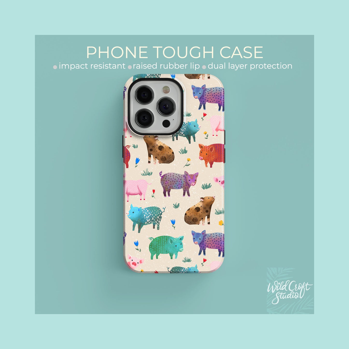 a phone case with animals on it