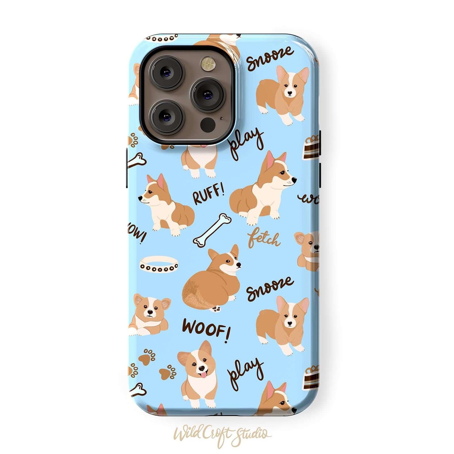 Blue Cute Corgi butt Tough Case for iPhone