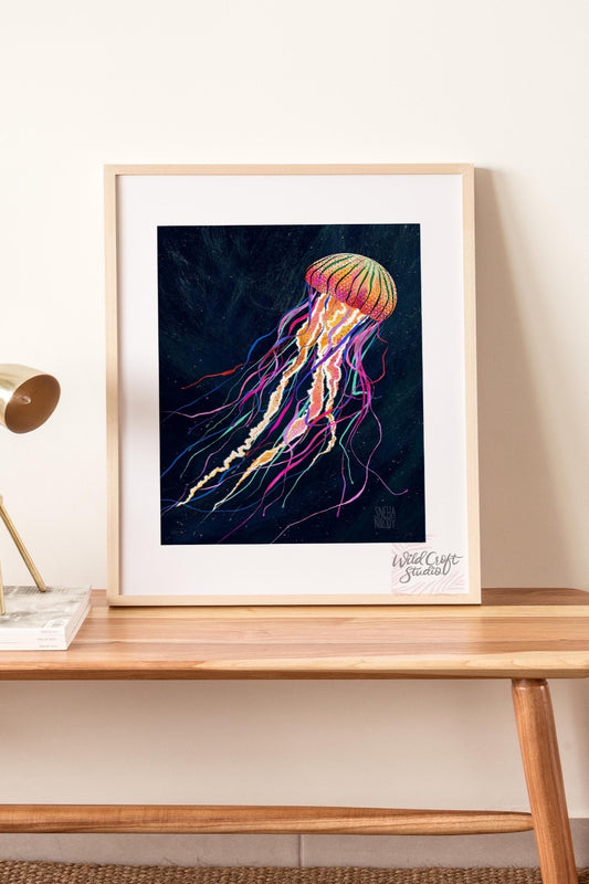 Neon Jellyfish Art Print