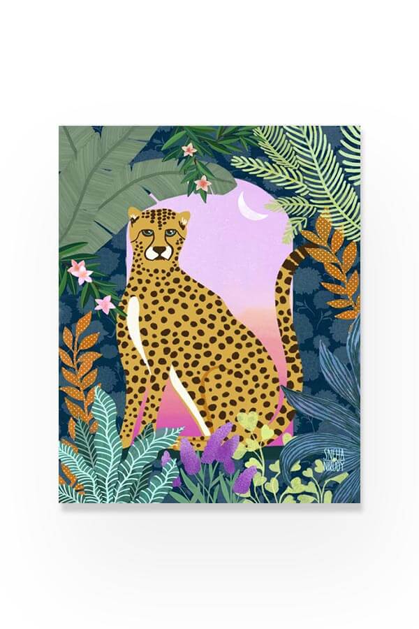 Cheetah at the Window Animal Art Print
