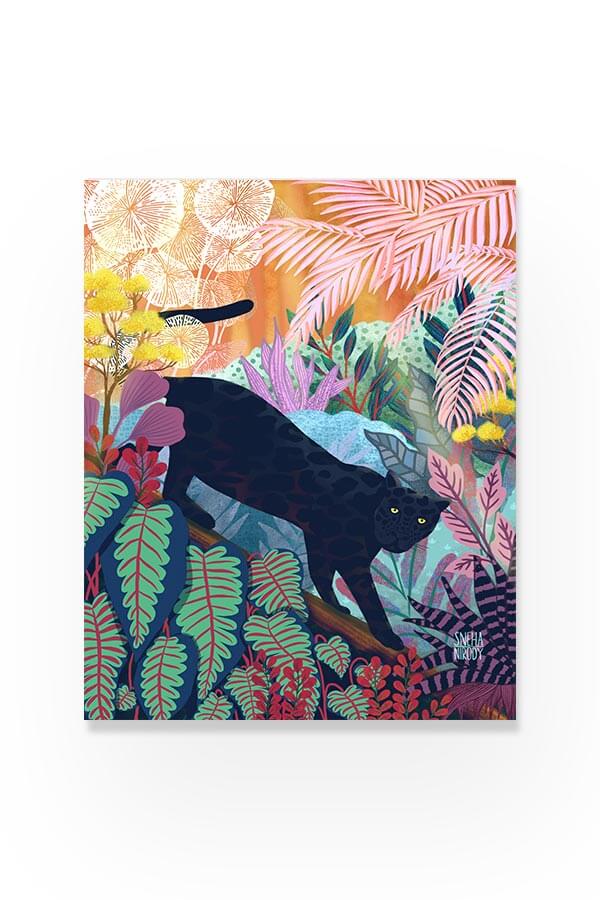 Black Panther in the Jungle - Animal Art Print