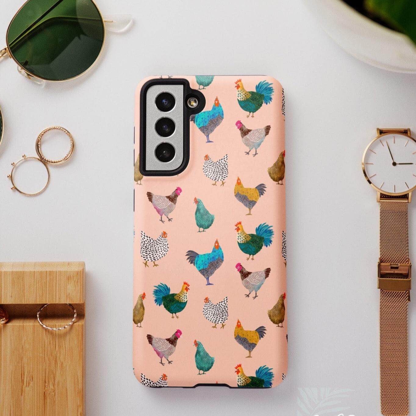 Peach Cute Chicken Tough Case for iPhone