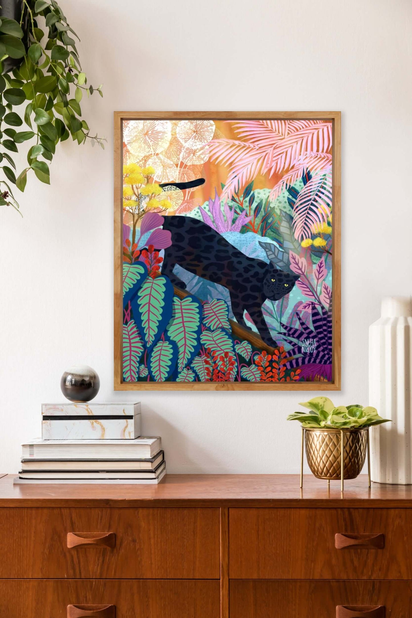 Black Panther in the Jungle - Animal Art Print