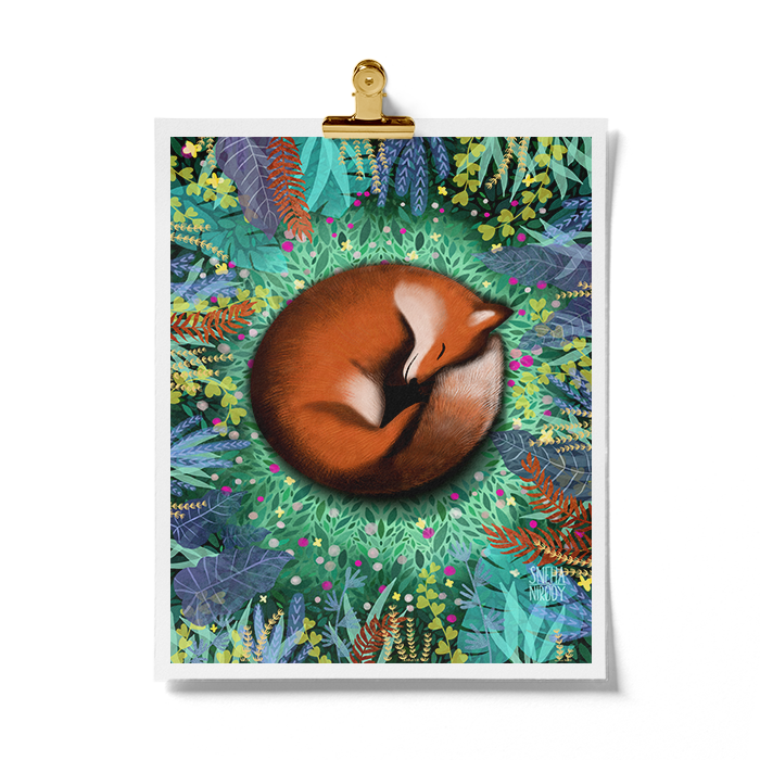 Sleeping Fox Animal Art Print