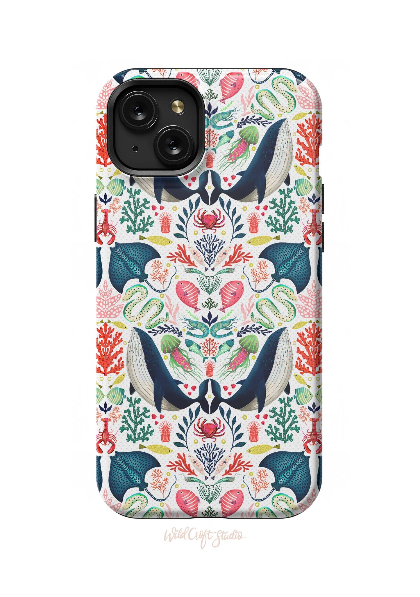 a phone case with a colorful pattern on it