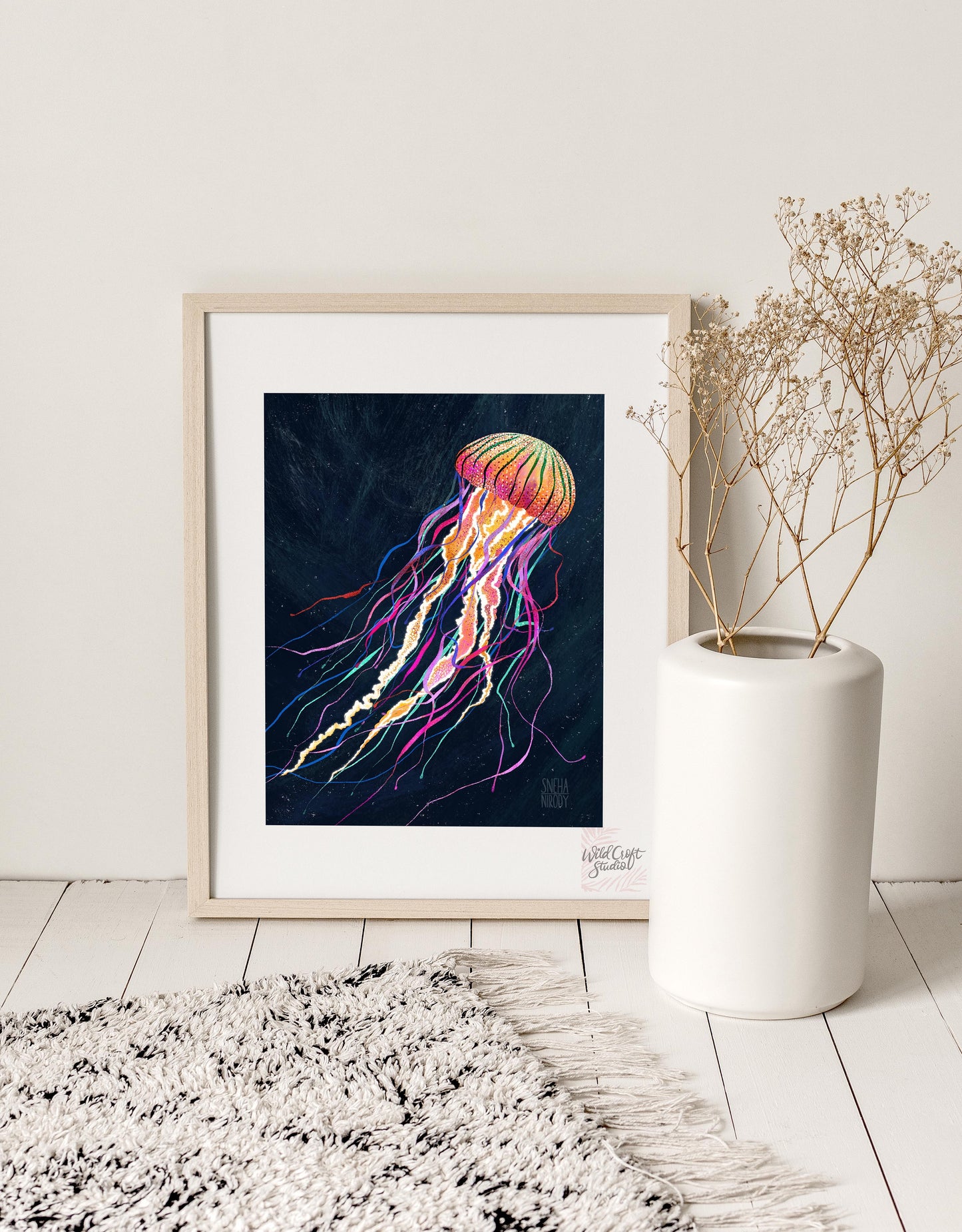 Neon Jellyfish Art Print