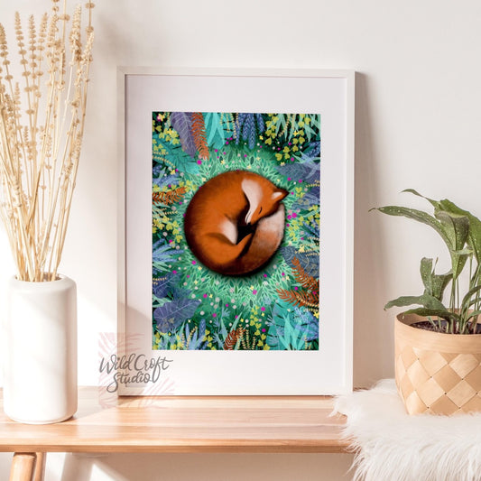 Sleeping Fox Animal Art Print
