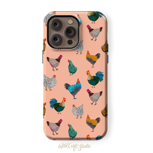 Peach Cute Chicken Tough Case for iPhone