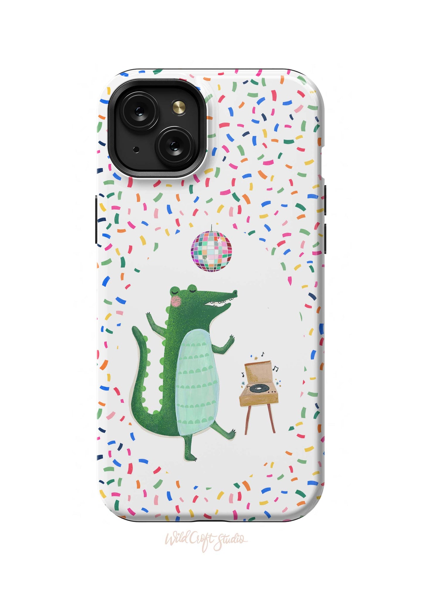 a phone case with a picture of a crocodile on it