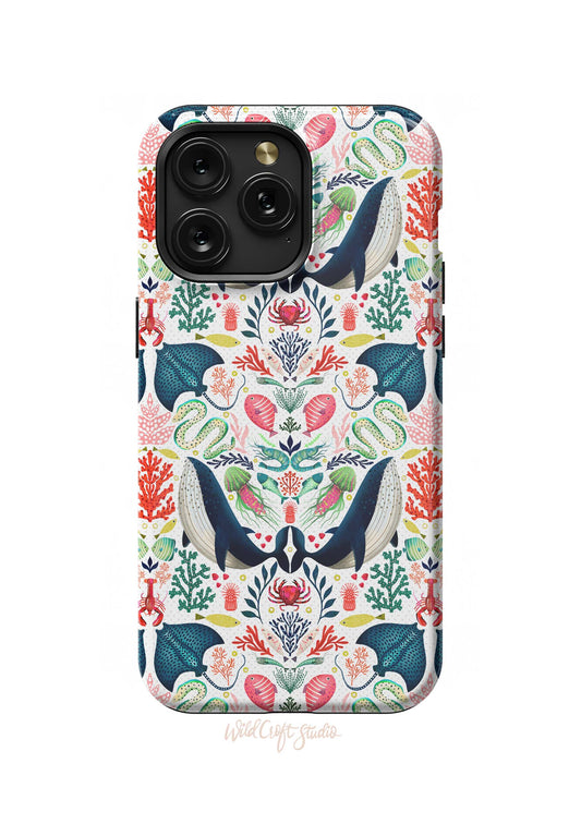 a phone case with a colorful pattern on it