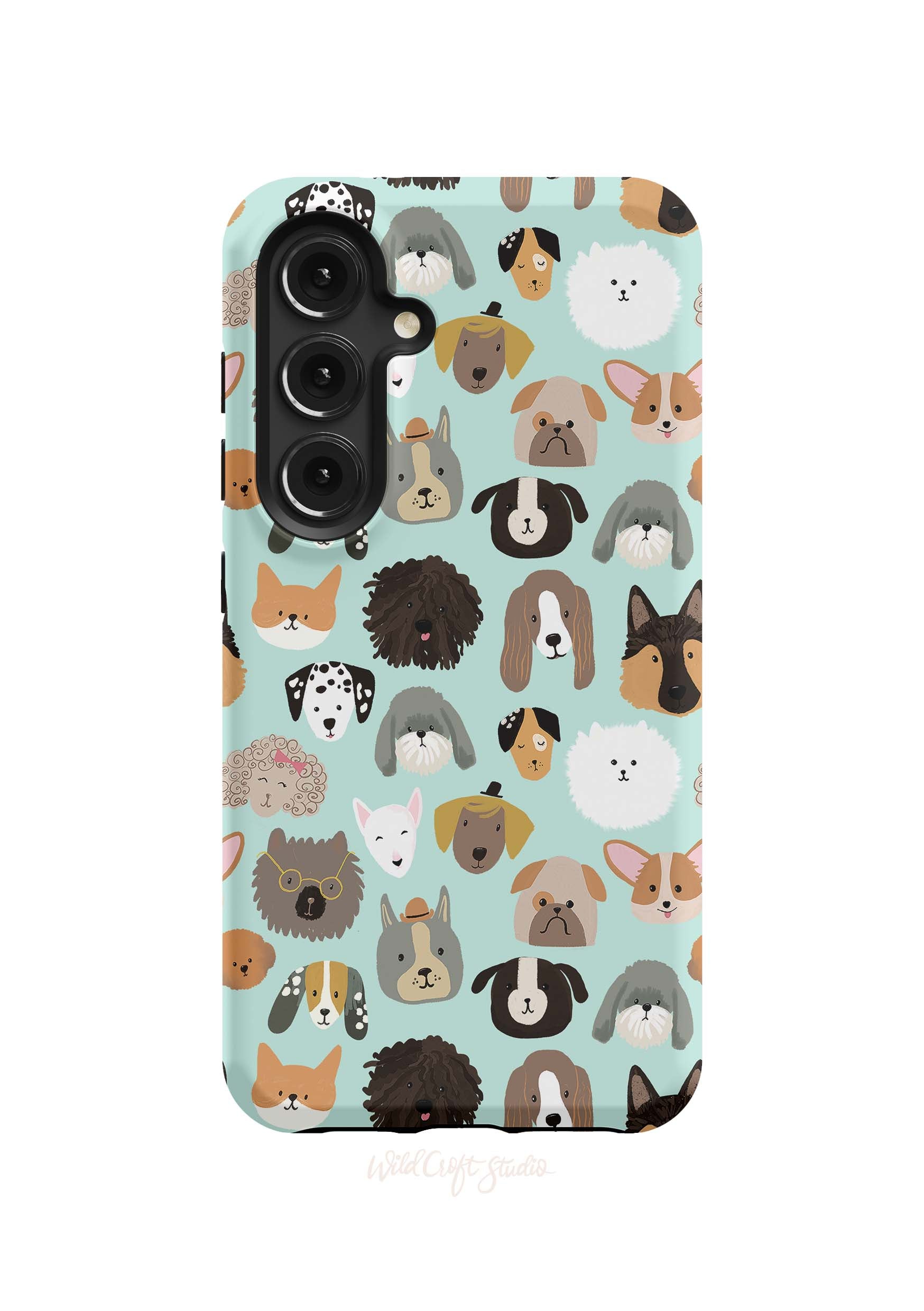a phone case with dogs on it