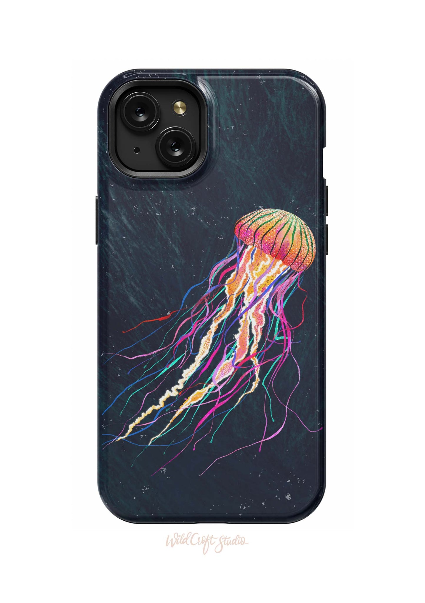 a phone case with an image of a jellyfish