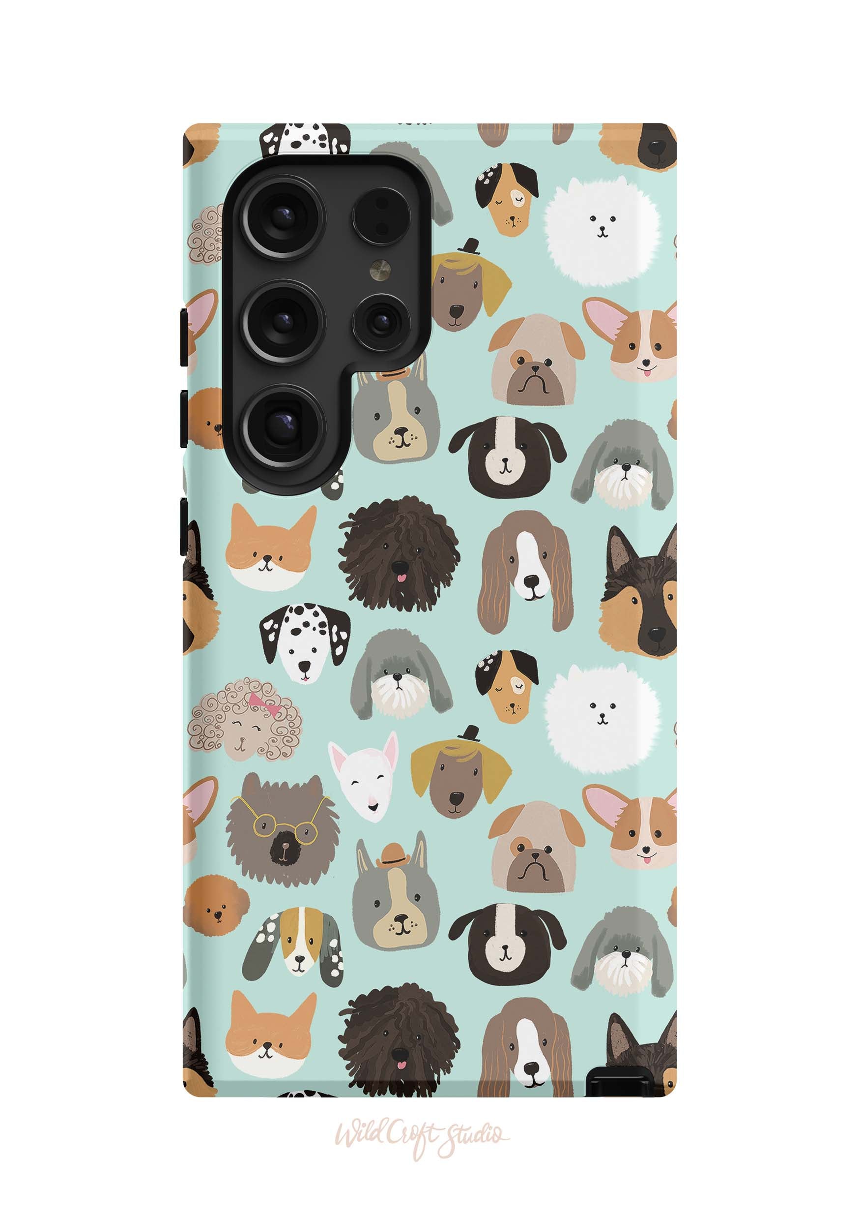 a phone case with dogs on it