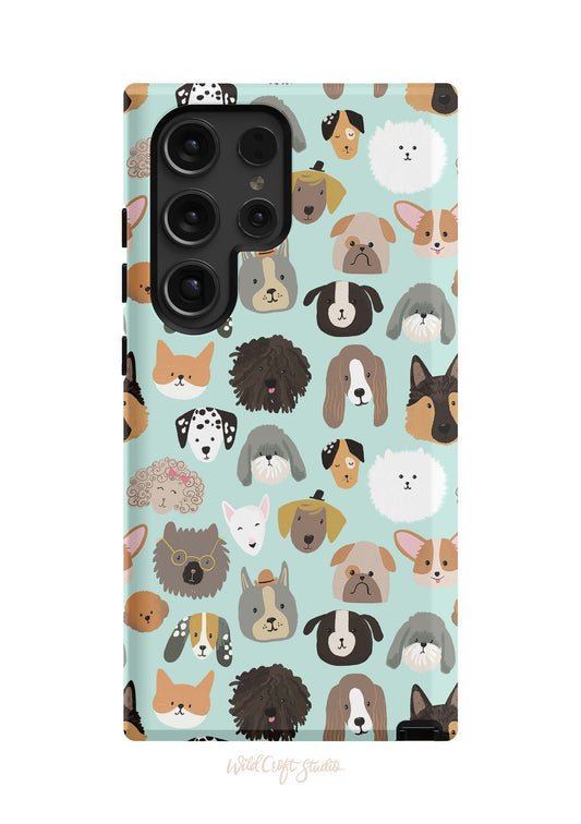 a phone case with dogs on it