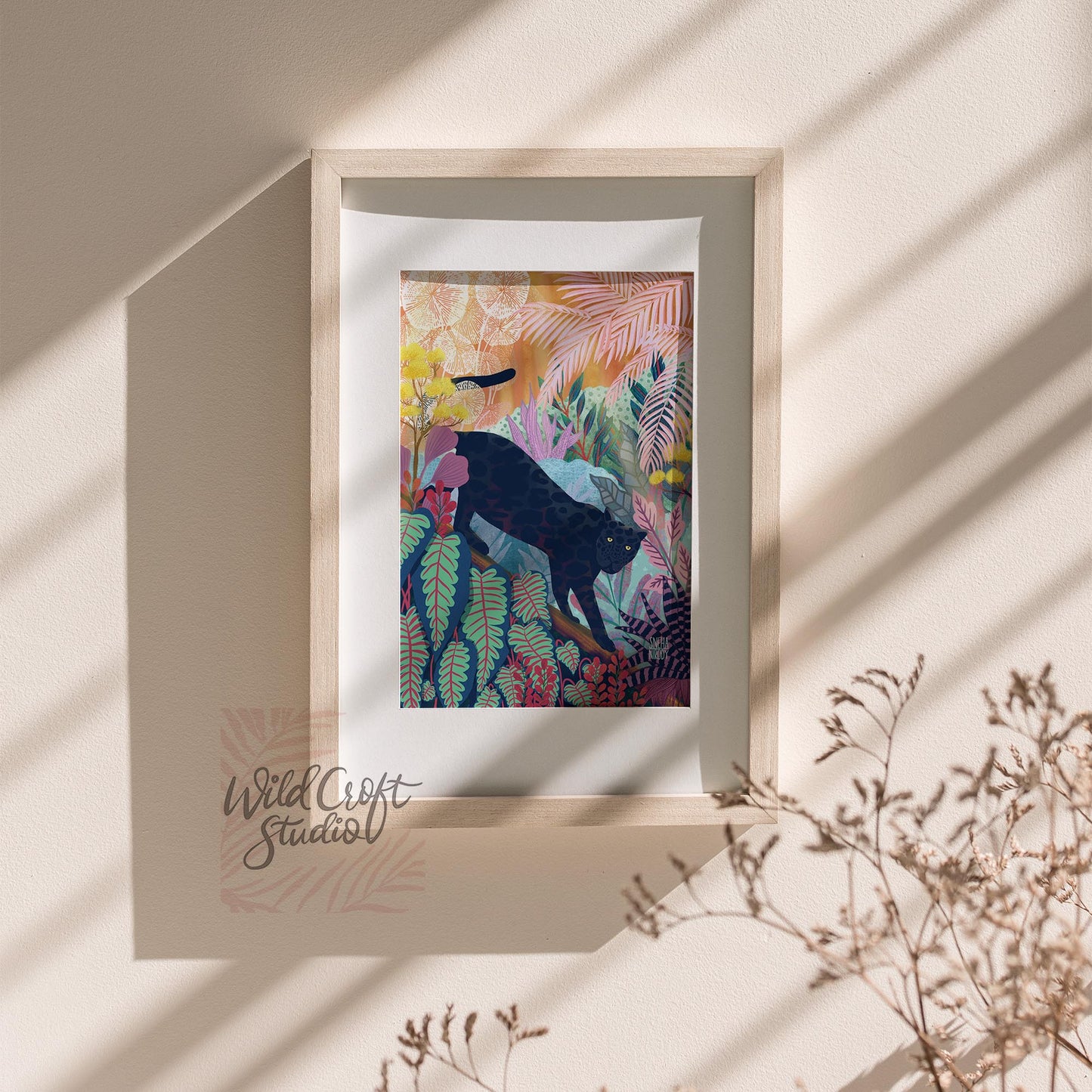 Black Panther in the Jungle - Animal Art Print