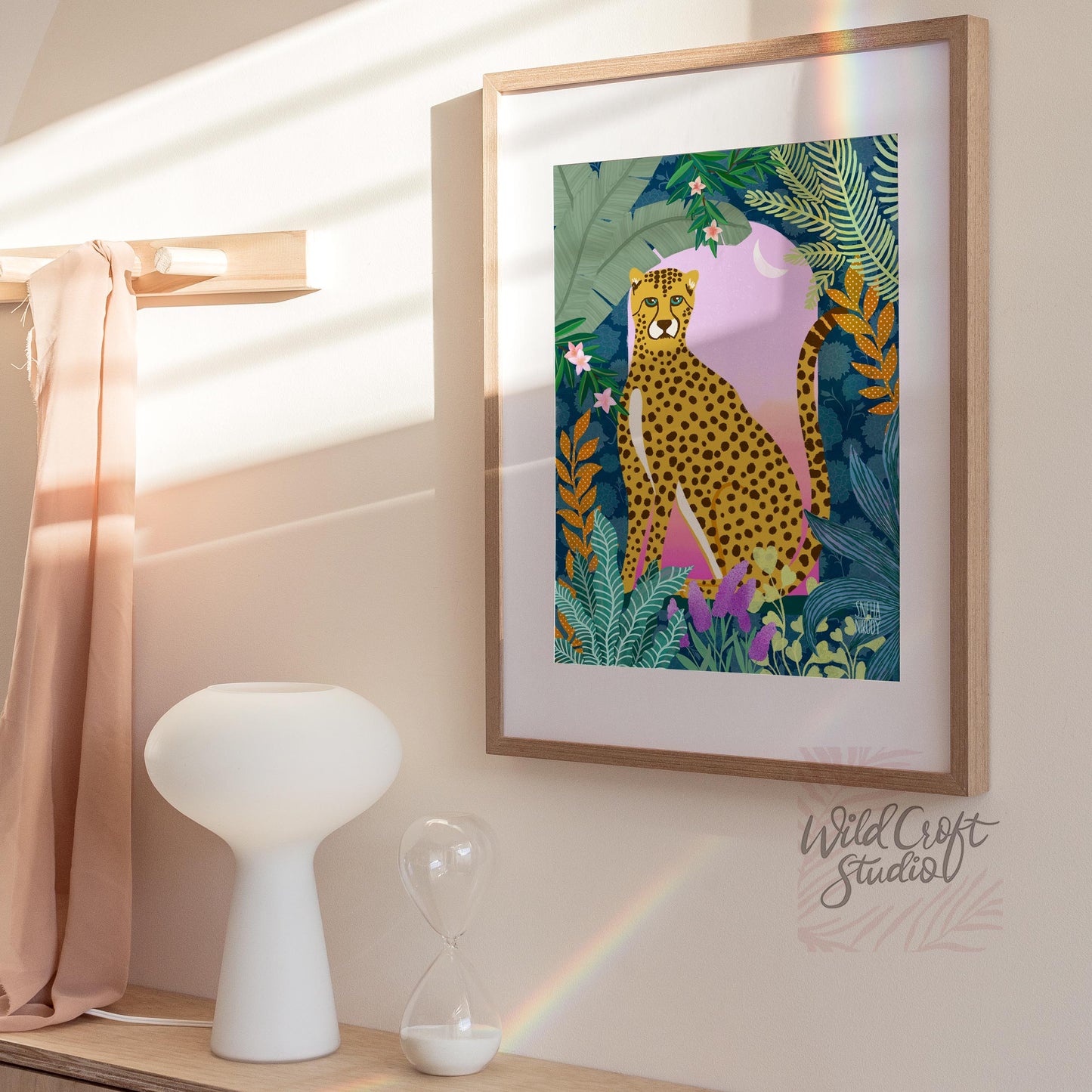Cheetah at the Window Animal Art Print