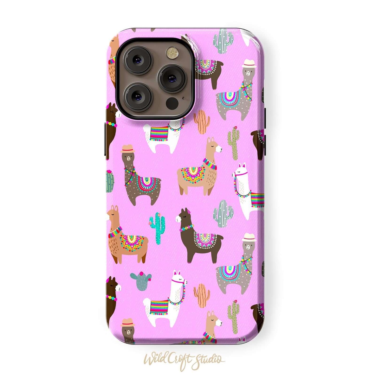 Pink Cute Llama Tough Case for iPhone