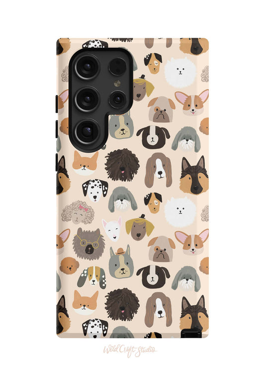 a phone case with dogs on it