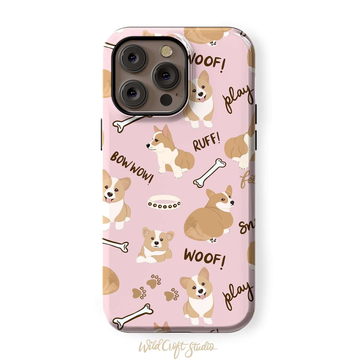Cute Pink Corgi Butt Tough Case for iPhone
