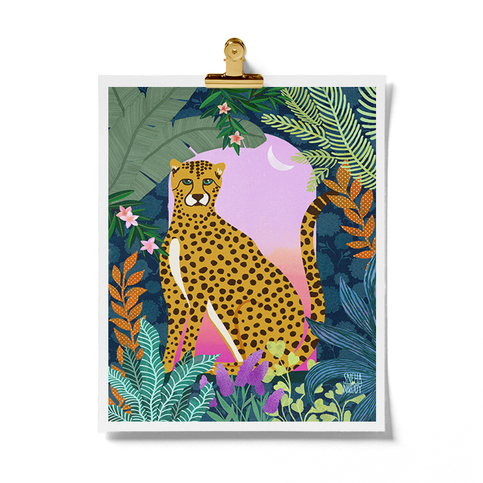 Cheetah at the Window Animal Art Print