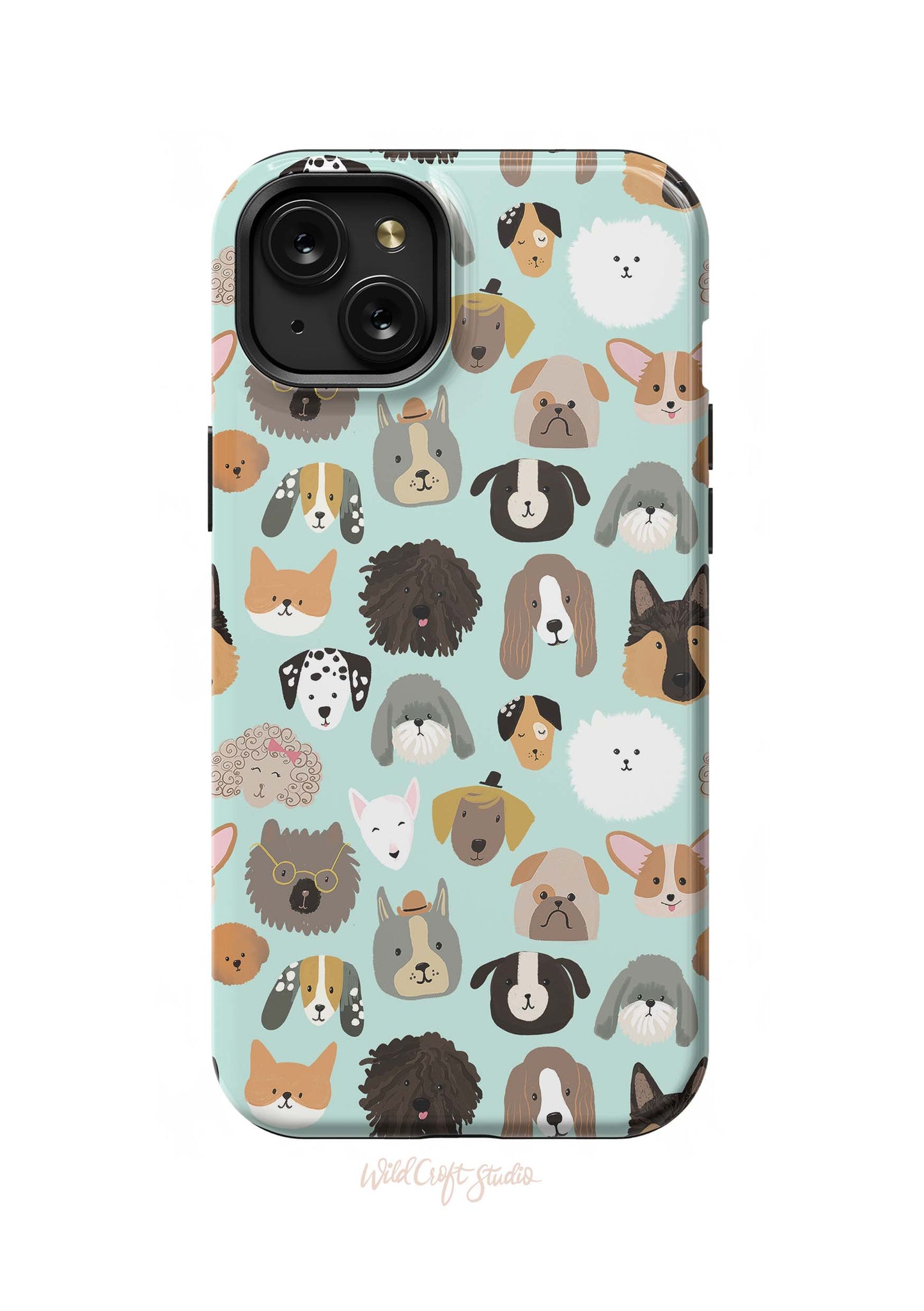 a phone case with dogs on it