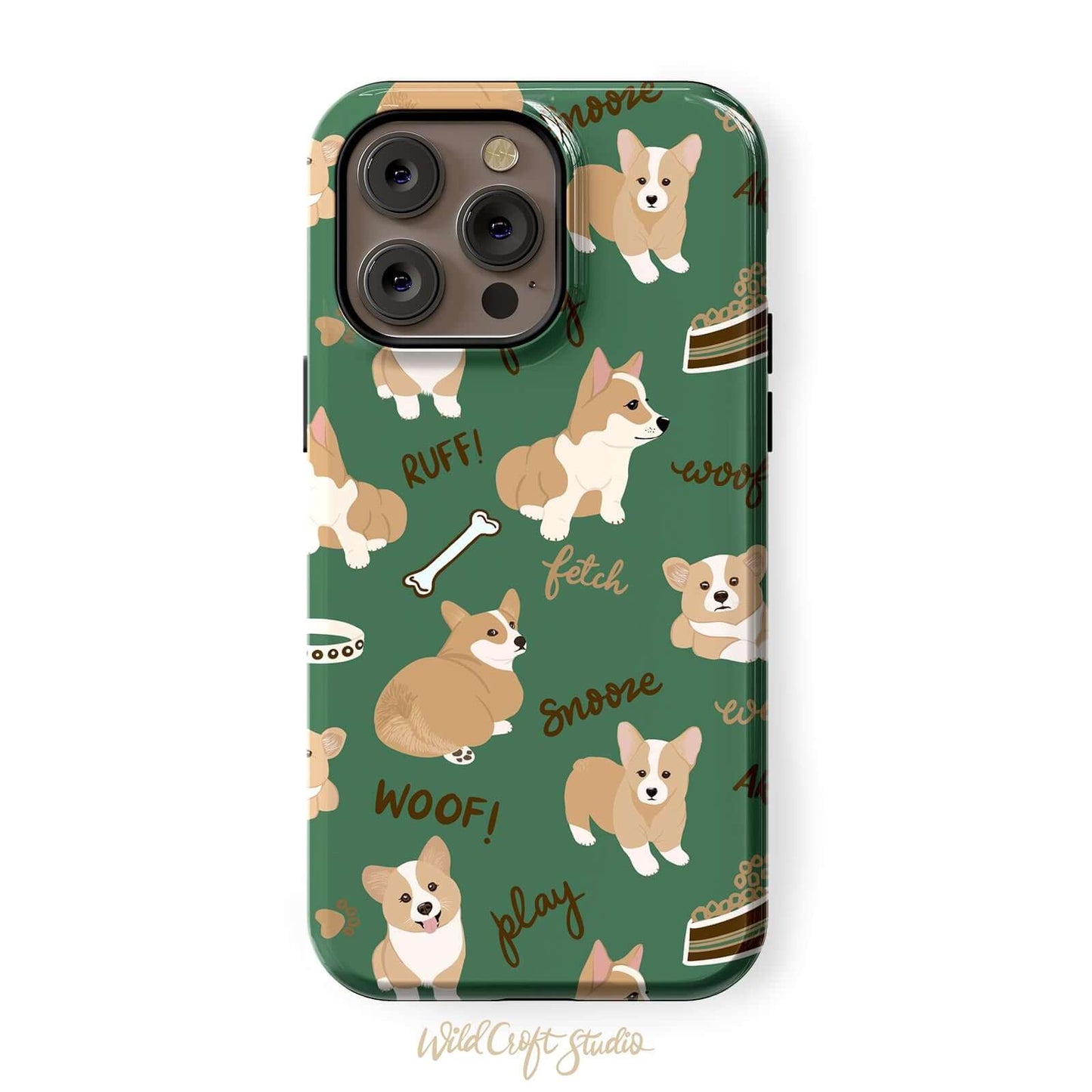 Green Corgi Butt Tough Case for iPhone