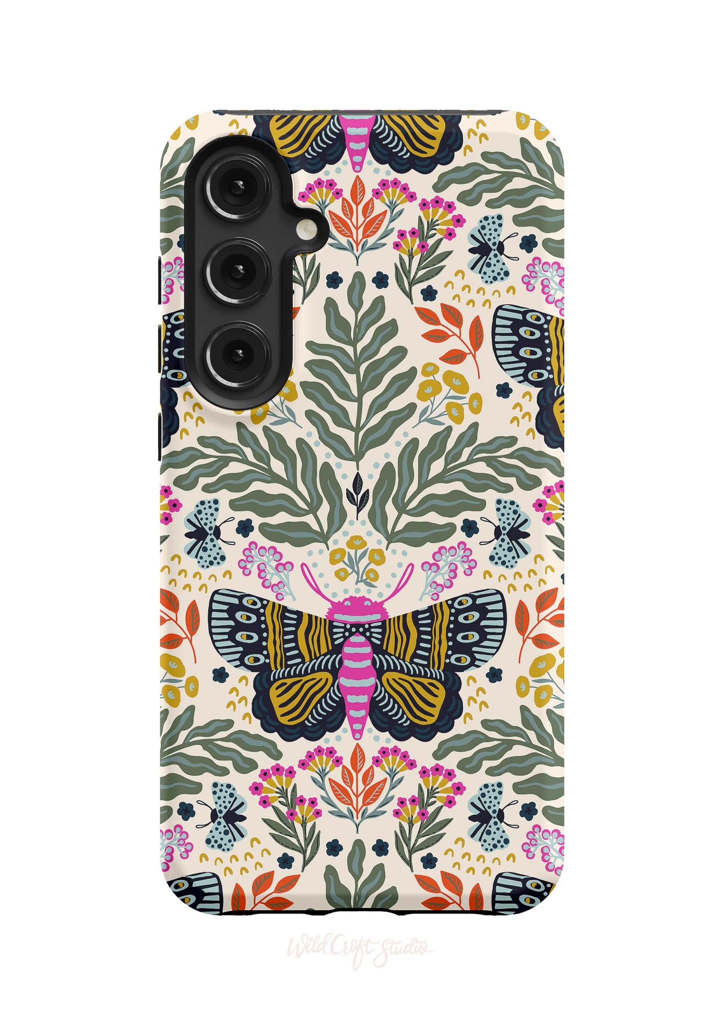 a phone case with a butterfly design on it