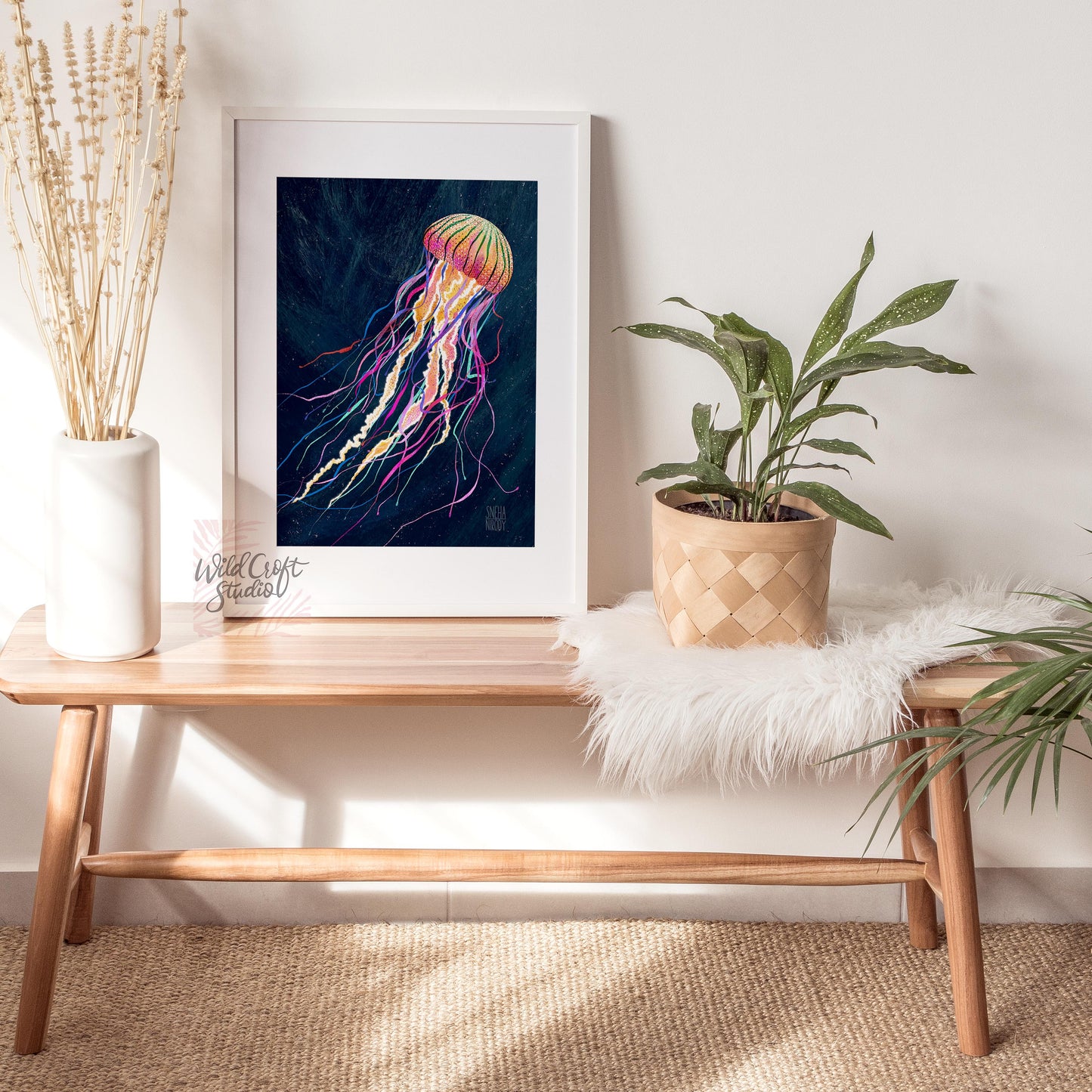 Neon Jellyfish Art Print