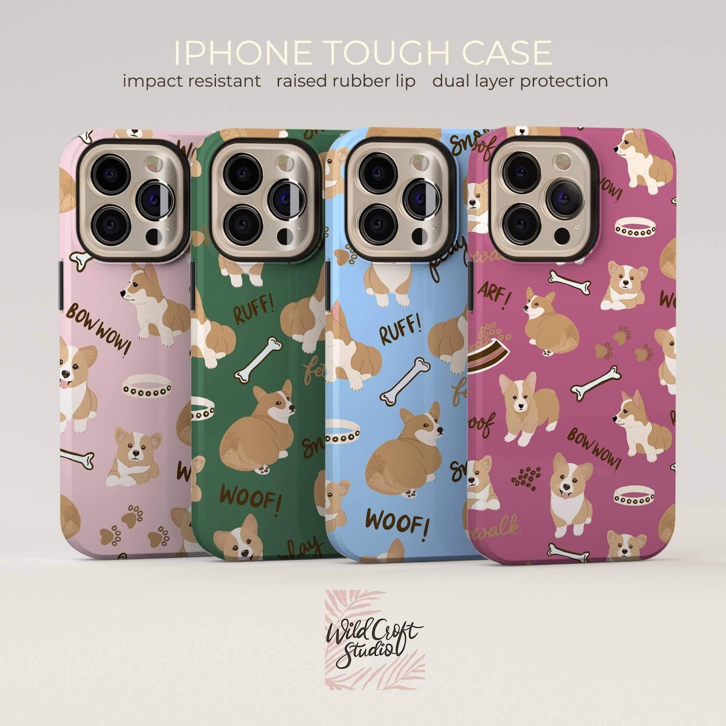 Purple Corgi Butt Tough Case for iPhone