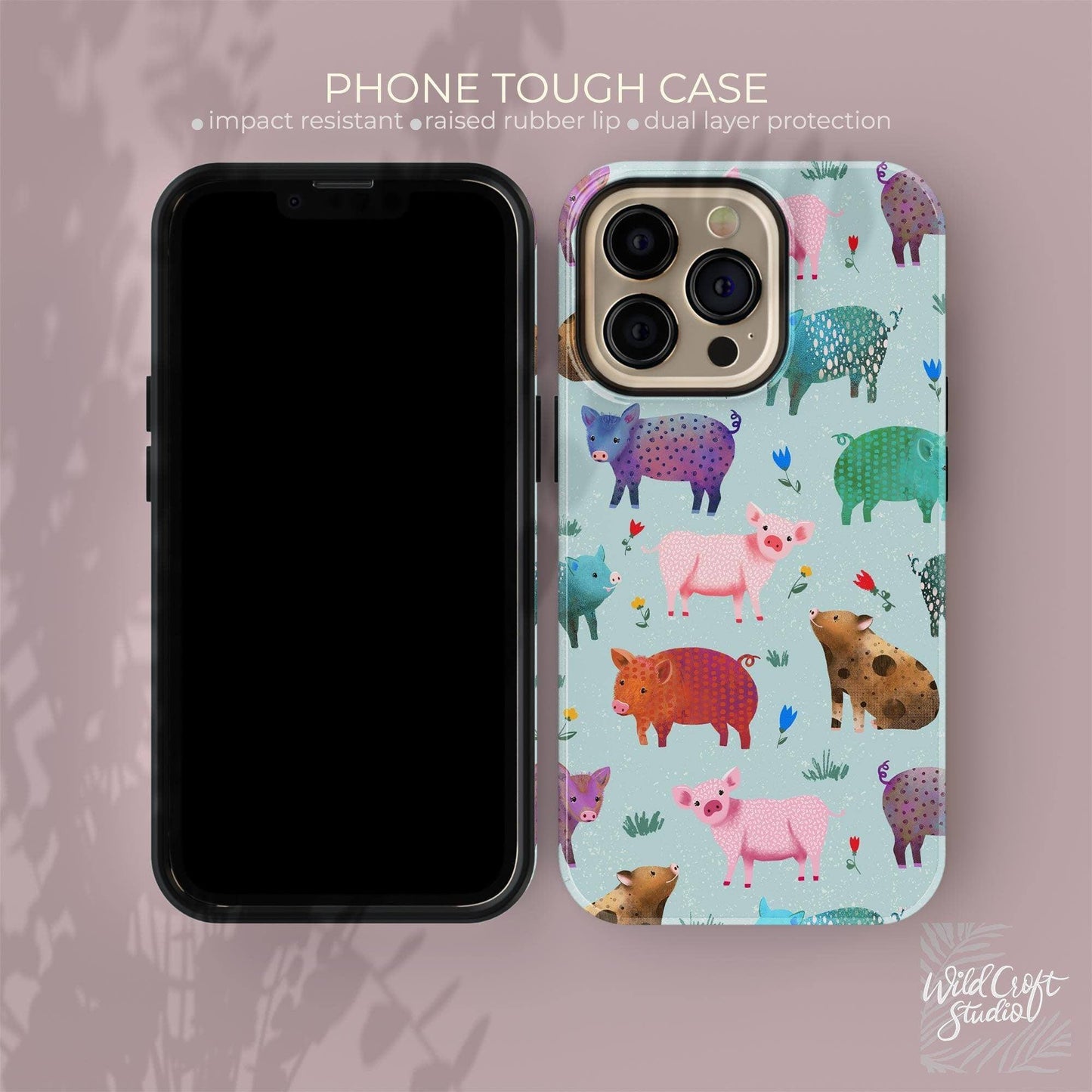 Blue Pigs Tough Case for iPhone