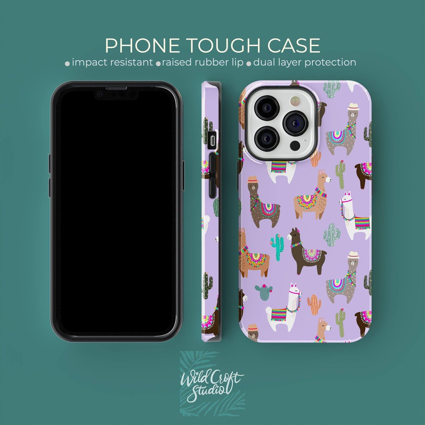 Cute Purple Llama Tough Case for iPhone