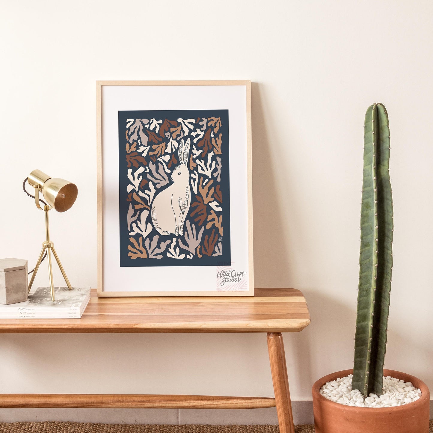 Darling Bunny Modern Muted Palette Art Print